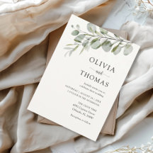 Minimalistische waterverf botanische groene weddin