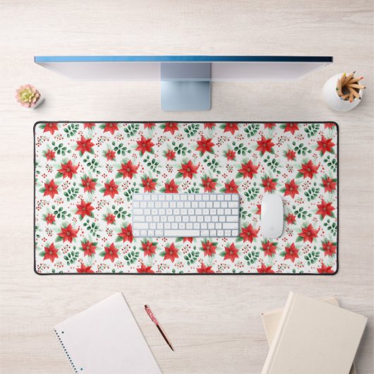 Minimalistische Waterverf Botanische Poinsettia Bureaumat (Kantoor 1)