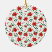 Minimalistische Waterverf Botanische Poinsettia Keramisch Ornament (Voorkant)