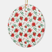Minimalistische Waterverf Botanische Poinsettia Keramisch Ornament (Links)