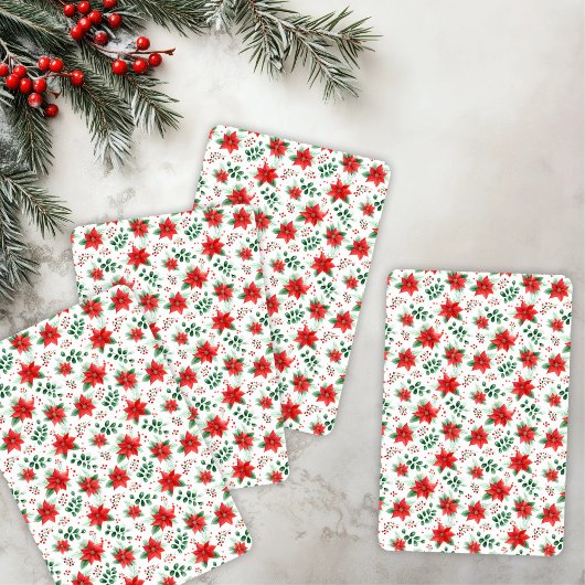 Minimalistische Waterverf Botanische Poinsettia Pokerkaarten