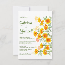 Minimalistische waterverf Californische klaproos b Kaart