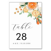 Minimalistische Waterverf Citrus Floral bruiloft Kaart (Achterkant)