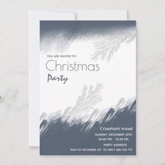 Minimalistische waterverf corporate kerstfeest kaart (Voorkant)