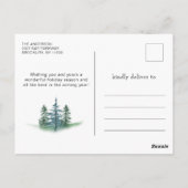 Minimalistische Waterverf dennenboom kerstgroet Briefkaart (Achterkant)