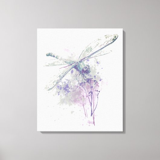 Minimalistische Waterverf Dragonfly Farmhouse Prin Canvas Afdruk (Voorkant)