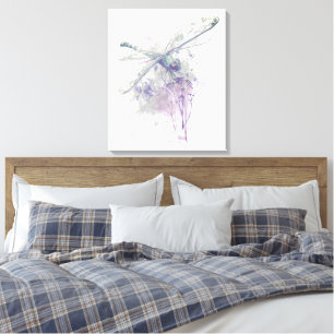 Minimalistische Waterverf Dragonfly Farmhouse Prin Canvas Afdruk