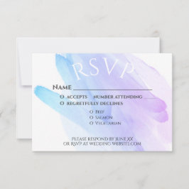 Minimalistische waterverf Elegante Bruiloft Blauw  RSVP Kaartje