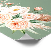 Minimalistische Waterverf Floral Custom Quote Post Poster (Hoek)