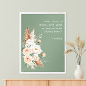 Minimalistische Waterverf Floral Custom Quote Post Poster