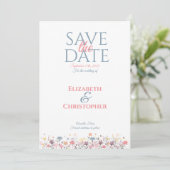 Minimalistische Waterverf Floral Save The Date (Staand voorkant)