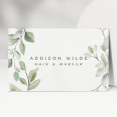 Minimalistische Waterverf Greenery Make-up Artist Visitekaartje