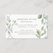 Minimalistische Waterverf Greenery Make-up Artist Visitekaartje (Achterkant)