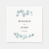 Minimalistische waterverf groen bruiloft servet (Voorkant)