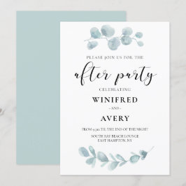 Minimalistische waterverf groen na-feestje kaart