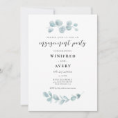 Minimalistische waterverf groen Verlovingsfeest Kaart (Voorkant)