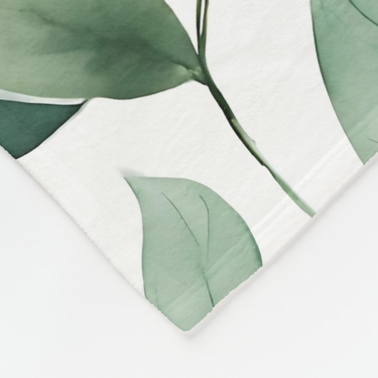 Minimalistische Waterverf groene bladeren Fleece Deken (Hoek)