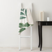 Minimalistische Waterverf groene bladeren Sherpa Deken (In situ)