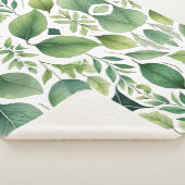 Minimalistische Waterverf groene bladeren Sherpa Deken (3/4)