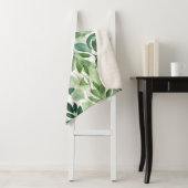 Minimalistische Waterverf groene bladeren Sherpa Deken (In situ)