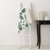 Minimalistische Waterverf groene bladeren Sherpa Deken (In situ)