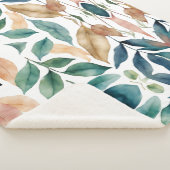 Minimalistische Waterverf groene bladeren Sherpa Deken (3/4)