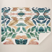 Minimalistische Waterverf groene bladeren Sherpa Deken (Voorkant (horizontaal))