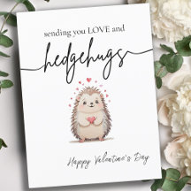 Minimalistische Waterverf Hedgehog Pun Valentijnsd