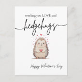 Minimalistische Waterverf Hedgehog Pun Valentijnsd Briefkaart (Voorkant)
