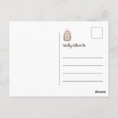 Minimalistische Waterverf Hedgehog Punny Verjaarda Briefkaart (Achterkant)