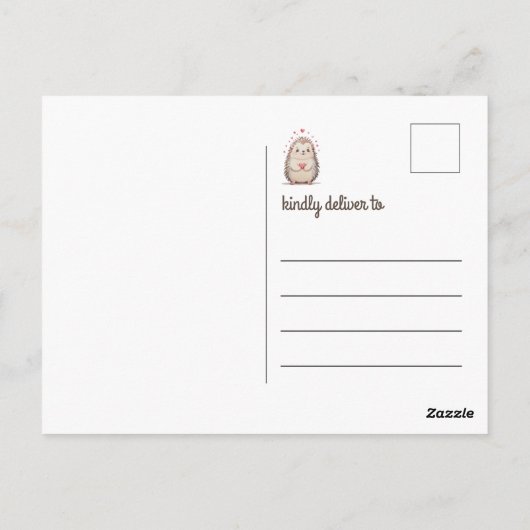 Minimalistische Waterverf Hedgehog Punny Verjaarda Briefkaart (Achterkant)