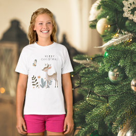 Minimalistische Waterverf herten en vlinders T-shirt