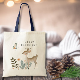 Minimalistische Waterverf herten en vlinders Tote Bag