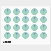 Minimalistische Waterverf Hydrangea Floral Design Ronde Sticker (Vel)