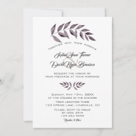 Minimalistische Waterverf Ink Branches Wedding Kaart