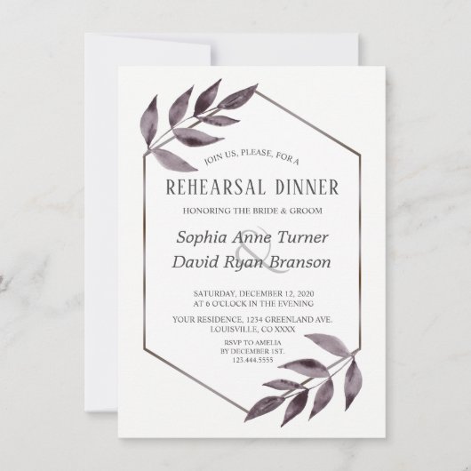 Minimalistische Waterverf Ink Foliage Repetitie Di Kaart (Voorkant)