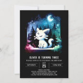 Minimalistische Waterverf kattenverjaardag Kaart (Voorkant)