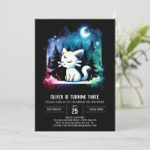 Minimalistische Waterverf kattenverjaardag Kaart (Staand voorkant)