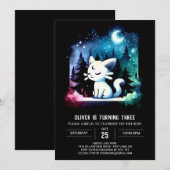 Minimalistische Waterverf kattenverjaardag Kaart (Voorkant / Achterkant)