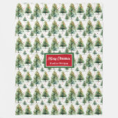 Minimalistische waterverf kerstbomen aangepaste na fleece deken (Voorkant)