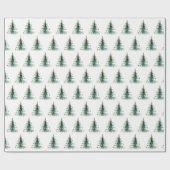 Minimalistische Waterverf kerstboom Cadeaupapier (Vlak)