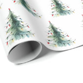 Minimalistische Waterverf kerstboom Cadeaupapier (Rol Hoek)