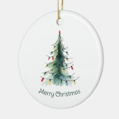 Minimalistische Waterverf kerstboom Keramisch Ornament (Links)