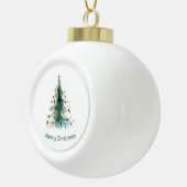 Minimalistische Waterverf kerstboom Keramische Bal Ornament (Rechts)