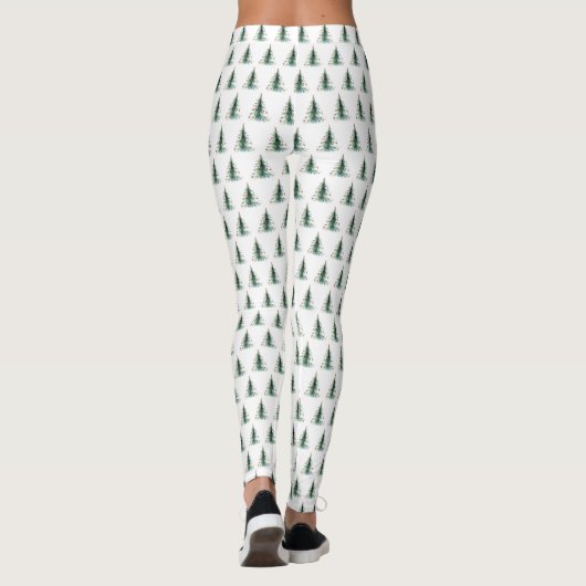 Minimalistische Waterverf kerstboom Leggings (Achterkant)