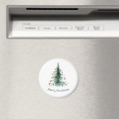 Minimalistische Waterverf kerstboom Magneet (Insitu (Vaatwasser))