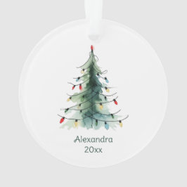 Minimalistische Waterverf kerstboom Ornament