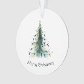 Minimalistische Waterverf kerstboom Ornament (voorkant)
