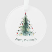 Minimalistische Waterverf kerstboom Ornament (voorkant)