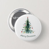 Minimalistische Waterverf kerstboom Ronde Button 5,7 Cm (Voorkant /achterkant)